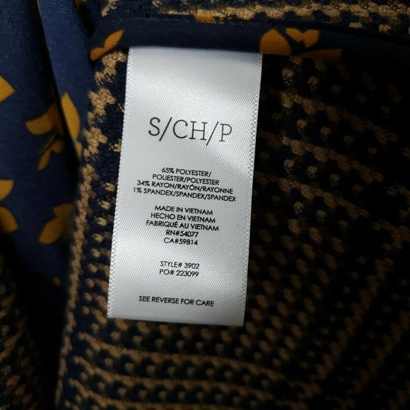 Cabi Flounce Jacket #3902 Tan Brown Navy Tartan Plaid womens sz sm plaid flare - Picture 5 of 9